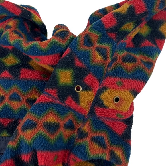 Timberland Mens Medium 90’s Fleece Sweater Aztec Made in USA Jumper Vintage Rare - Picture 9 of 9